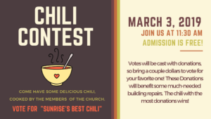 Sunrise church of Christ Chili Contest